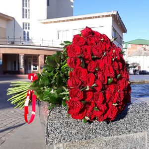 букет 51 червона троянда в івано-Франківську фото