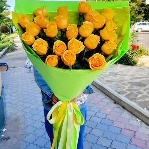 25 жовтих троянд в Івано-Франківську фото