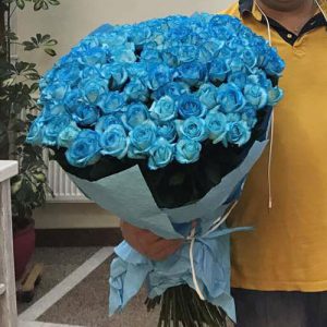 101 синя троянда в Івано-Франківську фото