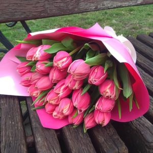 25 рожевих тюльпанів фото