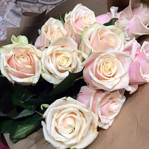 Букет кремових троянд фото