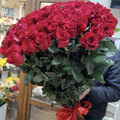 101 висока троянда в Івано-Франківську фото