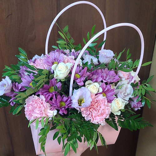 цветы в сумочке фото букета