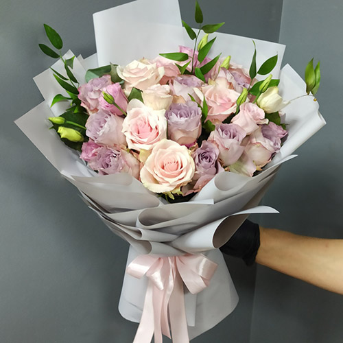 букет з трояндами для улюбленої фото