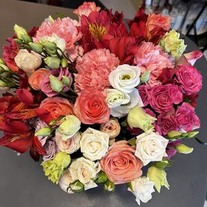 Большой яркий букет микс фото