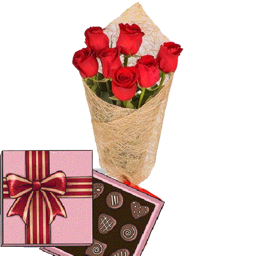 Фото товара 7 червоних троянд і цукерки в Івано-Франківську