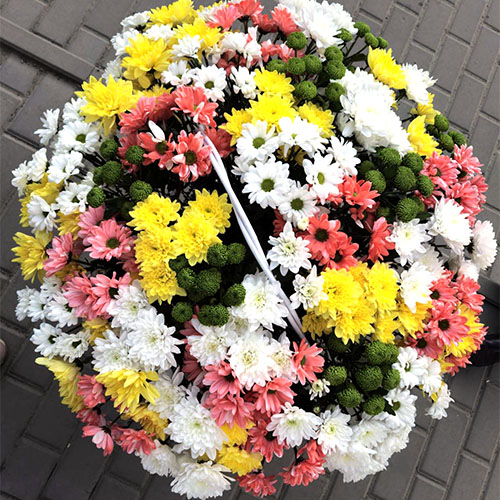 фото товару шикарний кошик хризантем на день народження